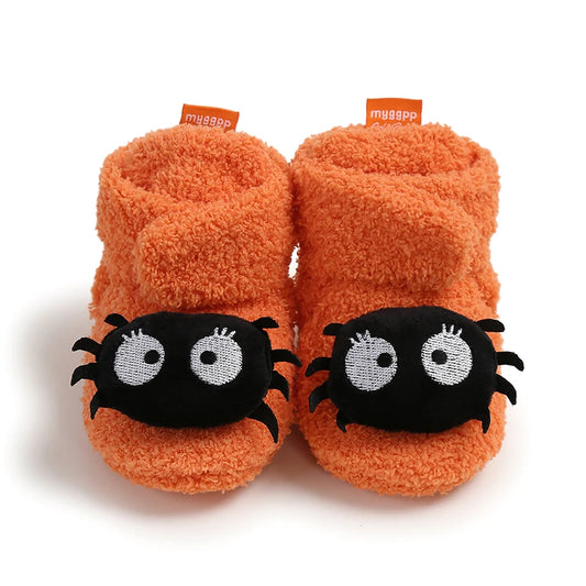 Baby Halloween Booties | Soft Anti-Slip Infant Slippers | Warm Fall Winter First Walker Shoes for Newborns & Toddlers