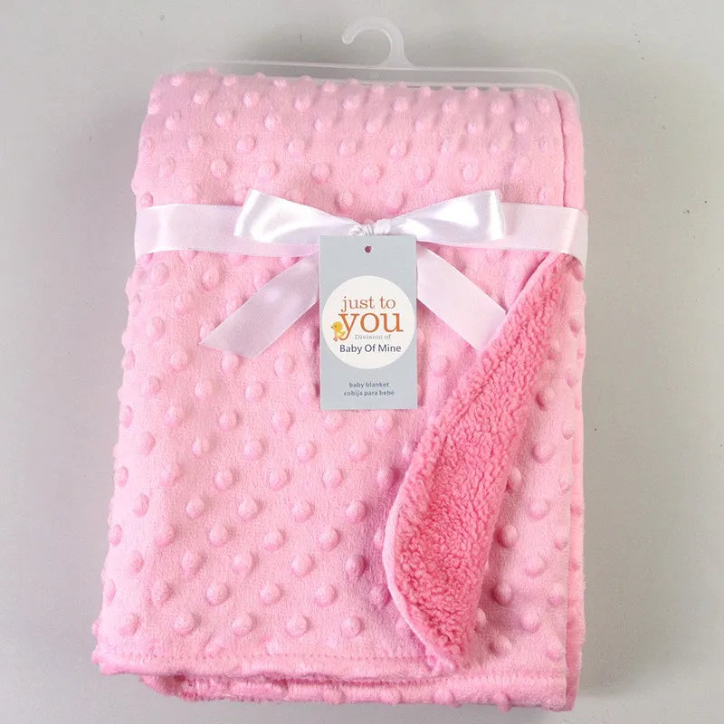 Baby Blanket Warm Sleep Cover – Double Layer Swaddle Wrap & Thermal Fleece Sleepsack | Soft Newborn Bath Towel & Stroller Blanket