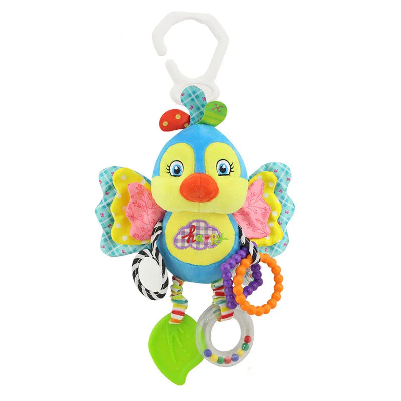 Soft Giraffe & Zebra Animal Handbell Rattle Plush Baby Toy with Teether | Infant Developmental Handle Toys for Newborn Gifts
