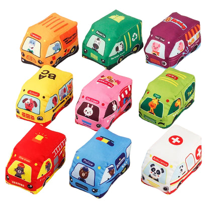 Baby Montessori Soft Car Toy with Map Game Mat & Cloth Book – Sensory Training & Educational Toy Storage Bag for Toddlers
