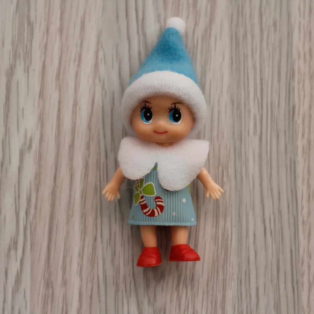 7cm Christmas Elf Baby Dolls | Miniature Dolls with Dummy & Movable Arms Legs | Dollhouse Accessories & Holiday Decorations