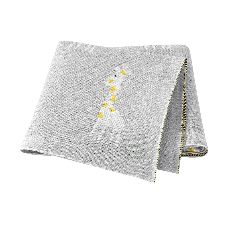 Baby Blanket Breathable Cotton Knit Swaddle Wrap – 100×80cm Newborn Receiving Blanket for Boys & Girls, Stroller & Nursery Quilt