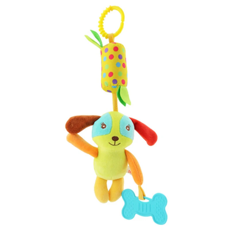 Soft Giraffe & Zebra Animal Handbell Rattle Plush Baby Toy with Teether | Infant Developmental Handle Toys for Newborn Gifts