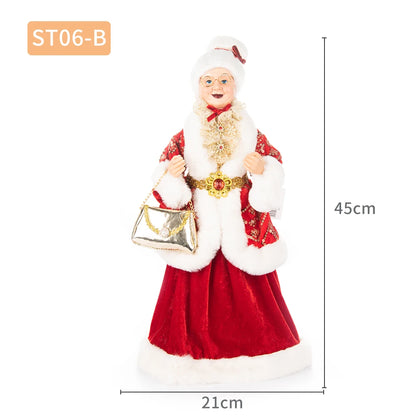Christmas Decoration – Big Santa Claus Doll & Grandma Figurine | Holiday Room & Tree Décor Gift