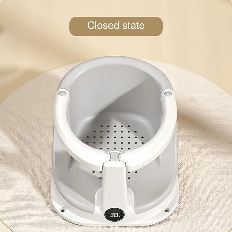 Real-time Temperature Silicone Baby Take A Bath Bathtub Non-Slip Foot Bath Bucket Folding Bathroom With Temperature Sensing
