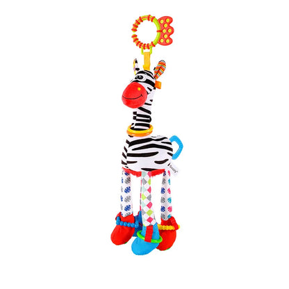Soft Infant Crib & Stroller Mobile Hanging Rattle – Cute Stuffed Animal Baby Toys | Educational Hand Grip Toy for Brain Development