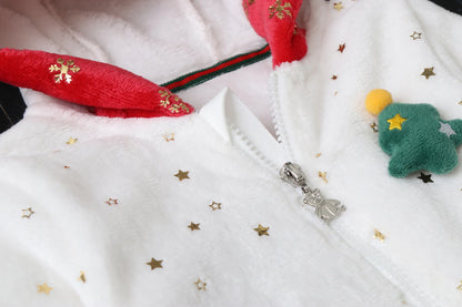 AYNIGIELL Newborn Baby Christmas Clothes | Plush Winter Romper Jumpsuit | Infant Boys Girls Warm Holiday Outfit