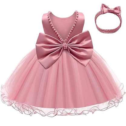 Baby Girls Christmas Princess Dress | Infant Christening & 1st Birthday Party Outfit | Newborn Wedding & Holiday Clothes