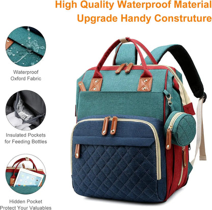 3-in-1 Baby Diaper Bag Backpack with Changing Station – Foldable Changing Pad & Large Travel Backpack for Boys & Girls