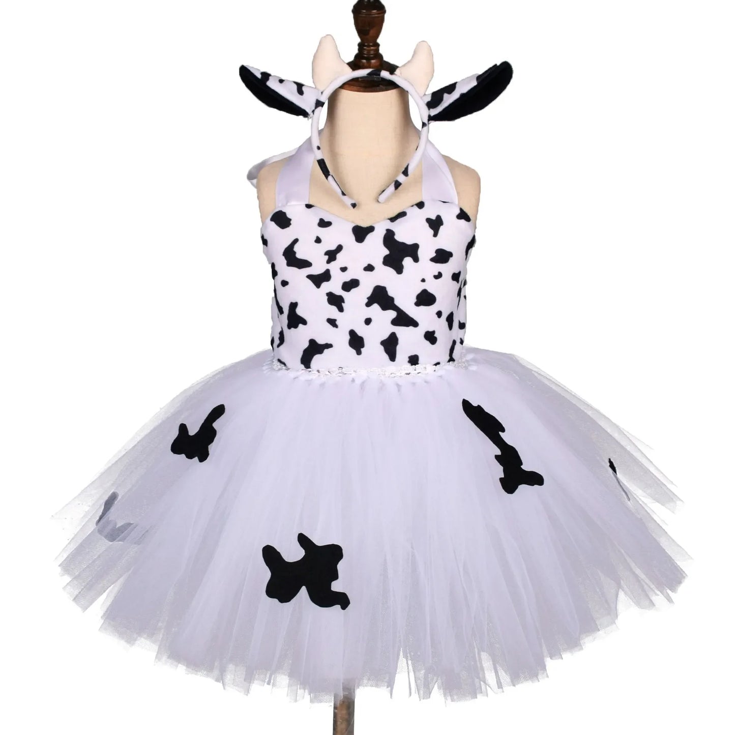 Baby Girls Halloween Animal Cosplay Costume | Kids Forest Theme Giraffe, Cow, Tiger, Leopard, Zebra Tutu Dress | Birthday & Party Outfit