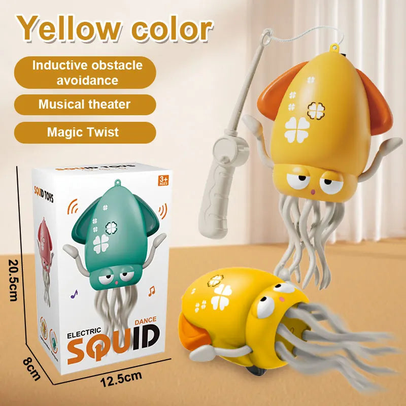 Dancing Octopus Baby Toy – Interactive Tummy Time Toy with Music & LED Lights, Crawling Obstacle-Avoiding Octopus for Infants, Toddlers & Kids