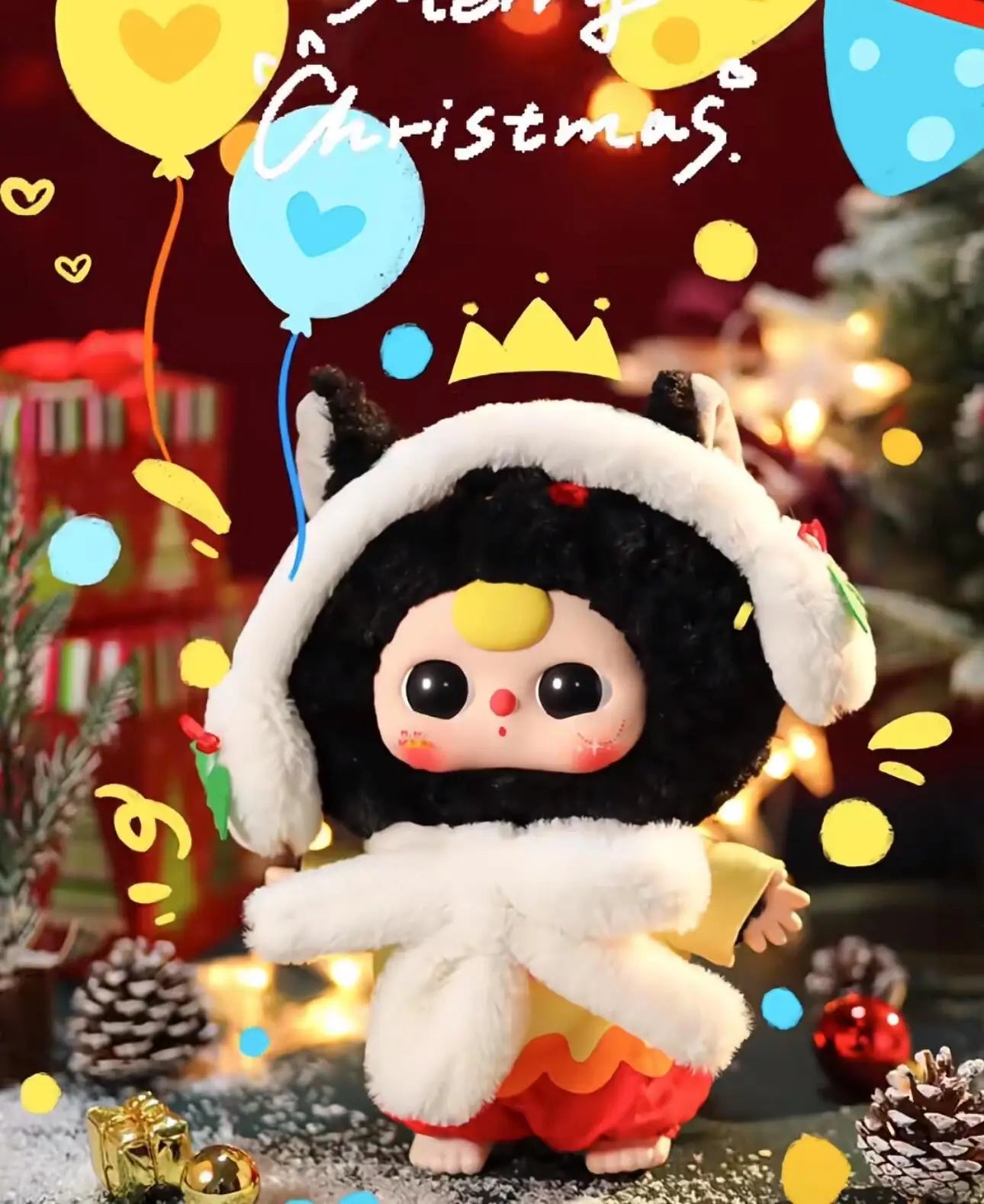 In Stock Baby Three 400% Christmas Limited Style Vinyl Doll Kawaii Doll Character Big Baby Collection Blind Box Cute Toys Gifts