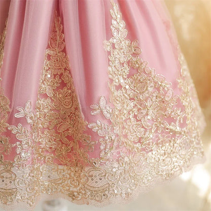 Baby Girl Christmas Dress | Toddler Long Sleeve Lace Tutu Princess Gown | 1st Birthday, Wedding & Party Outfit