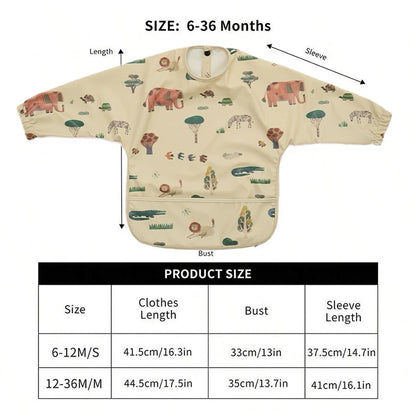 Kids Baby Feeding Bibs – Waterproof Long Sleeve Apron with Pocket | Toddler Burp Cloth & Anti-Dirty Art Smock for Boys & Girls