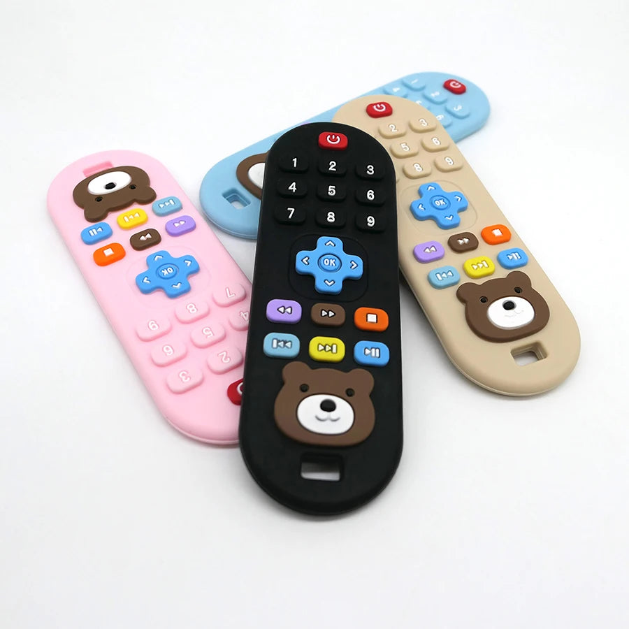 1/4pcs Baby Teething Remote Control Toy | Silicone Simulation Teether for Infants & Toddlers | Safe Chew Toy for Teething Relief