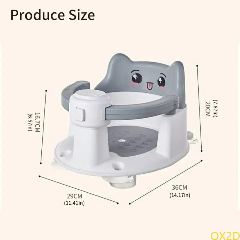 Infant Bathtub with Backrest Support – Baby Bath Tub for 6–15 Months, Non-Slip with Suction Cups, Easy to Remove