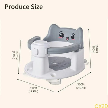Infant Bathtub with Backrest Support – Baby Bath Tub for 6–15 Months, Non-Slip with Suction Cups, Easy to Remove