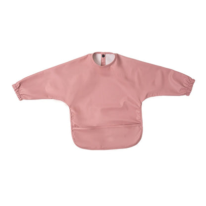 Little Boy Girl Painting Smock Baby's Soft Waterproof Bib Child Meal Eating Apron with Long Sleeves Kid Adjustable Feeding Cloth