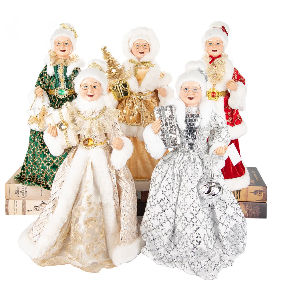 Christmas Decoration – Big Santa Claus Doll & Grandma Figurine | Holiday Room & Tree Décor Gift