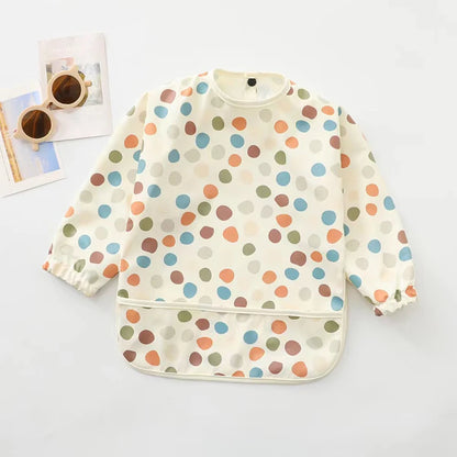 Kids Baby Feeding Bibs – Waterproof Long Sleeve Apron with Pocket | Toddler Burp Cloth & Anti-Dirty Art Smock for Boys & Girls