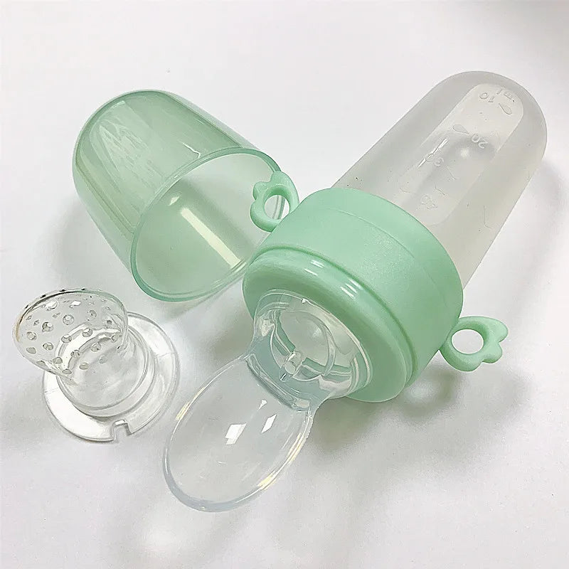 Baby Spoon Bottle Feeder – Silicone Squeeze Spoon with Medicine Dropper | Safe Feeding Utensils & Cutlery for Infants & Toddlers