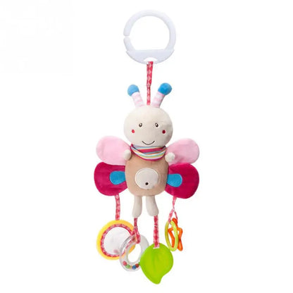 Soft Giraffe & Zebra Animal Handbell Rattle Plush Baby Toy with Teether | Infant Developmental Handle Toys for Newborn Gifts