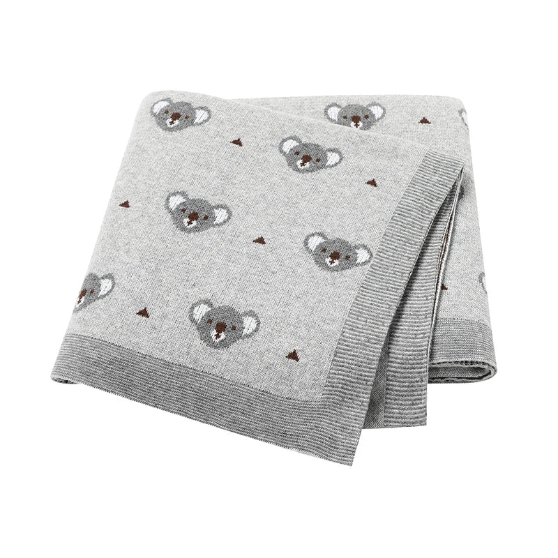 Baby Blanket Breathable Cotton Knit Swaddle Wrap – 100×80cm Newborn Receiving Blanket for Boys & Girls, Stroller & Nursery Quilt