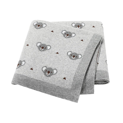 Baby Blanket Breathable Cotton Knit Swaddle Wrap – 100×80cm Newborn Receiving Blanket for Boys & Girls, Stroller & Nursery Quilt