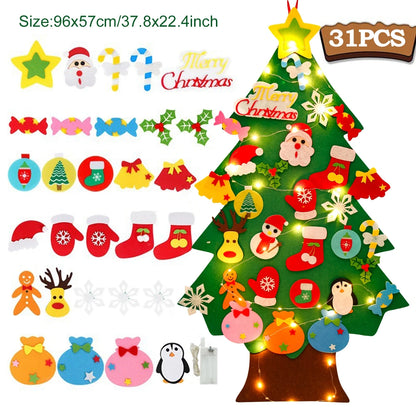Kids DIY Felt Christmas Tree | Wall Hanging Xmas Tree with Ornaments | 2025 Christmas & 2026 New Year Decorations