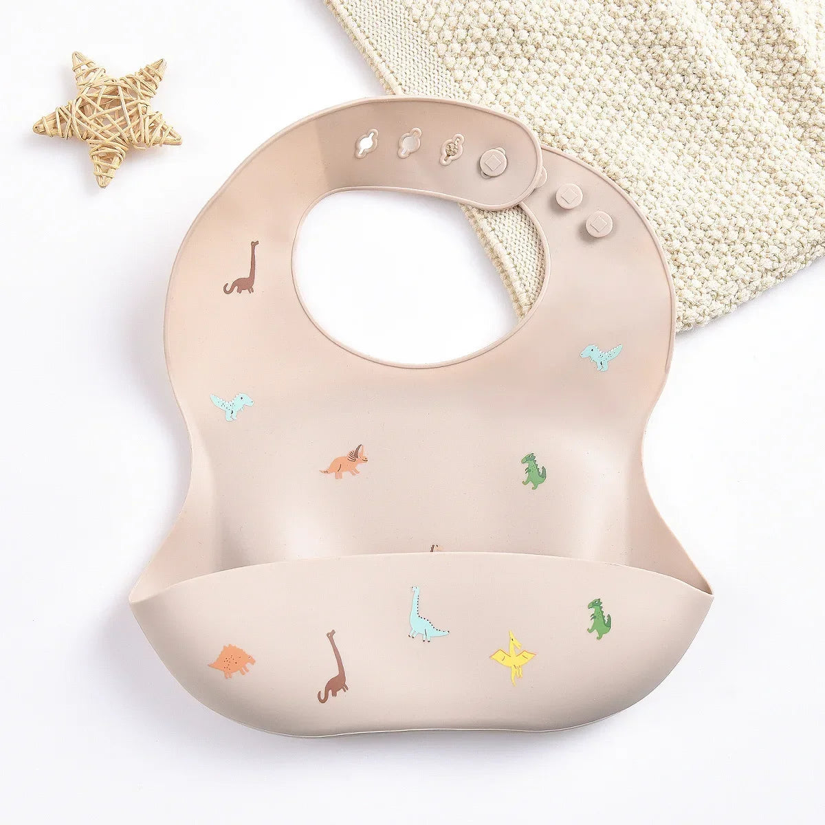 Fashionable Baby Silicone Bib – Adjustable Waterproof Feeding Cloth & Saliva Towel | Newborn Infant Bibs for Boys & Girls