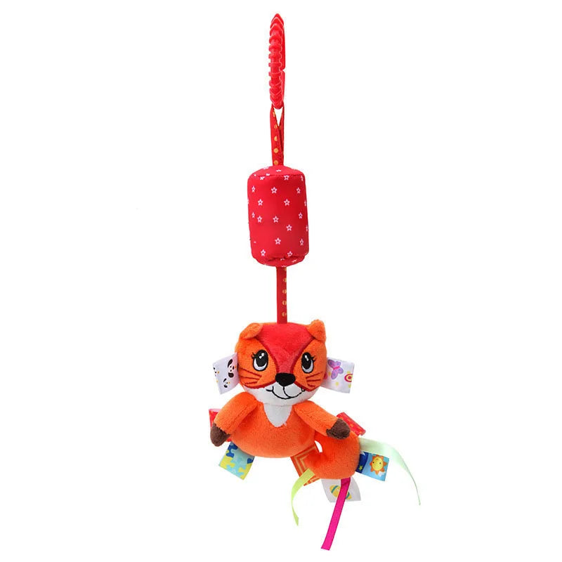 Soft Infant Crib & Stroller Mobile Hanging Rattle – Cute Stuffed Animal Baby Toys | Educational Hand Grip Toy for Brain Development
