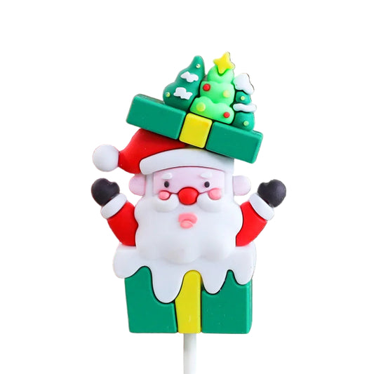 Christmas Cake Topper Set | Bear Doll Ornaments, Red Sweater & Green Shirt, Rainbow Arch & Gift Box | Holiday Party Cake Decorations