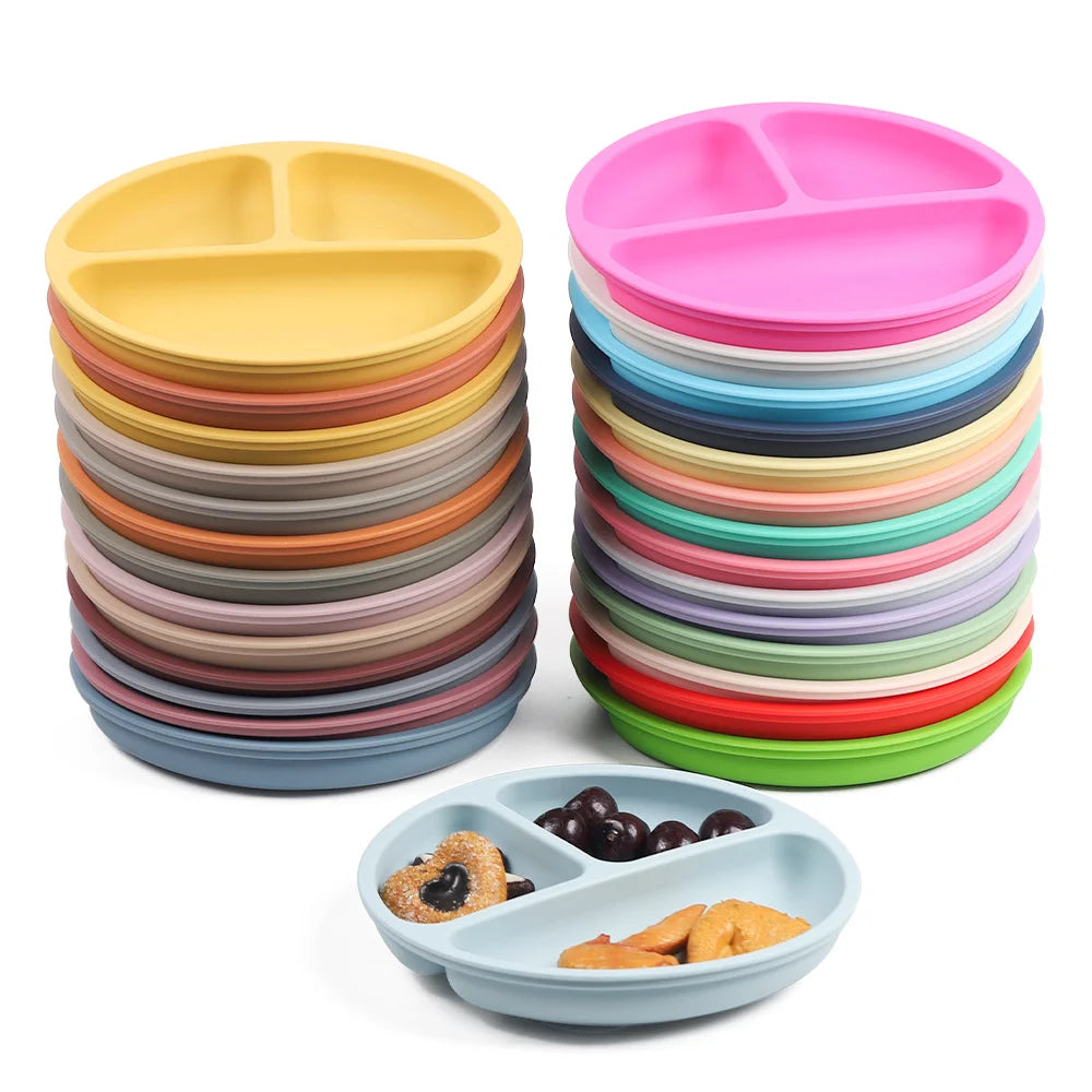 Mother Kids 8PCS Baby Silicone Feeding Set – Bib, Suction Plate, Anti-Slip Bowl, Spoon, Cup & Tableware for Infants & Toddlers
