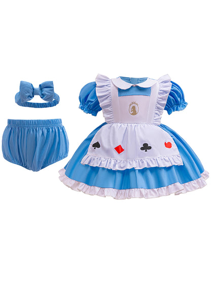 Baby Girl 3pcs Halloween Disney Princess Dress Set | Costume Outfit for Parties, Birthdays & Photoshoots