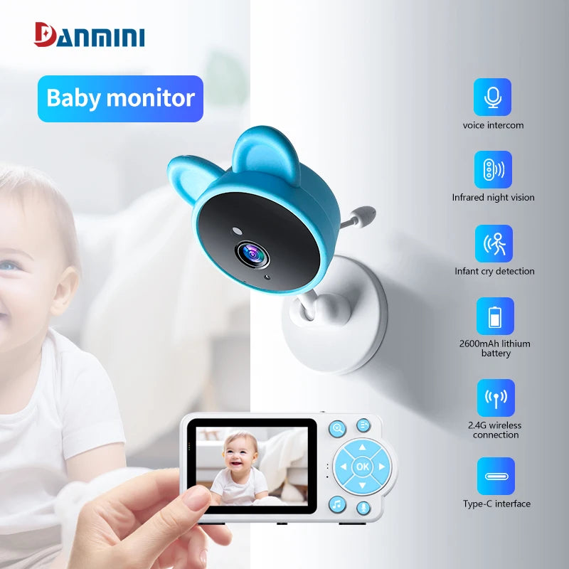 Baby Monitor with Camera – Two-Way Audio Intercom, Infrared Night Vision, Video Surveillance & Security Protection