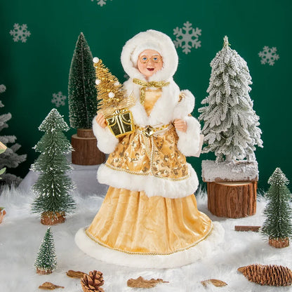 Christmas Decoration – Big Santa Claus Doll & Grandma Figurine | Holiday Room & Tree Décor Gift