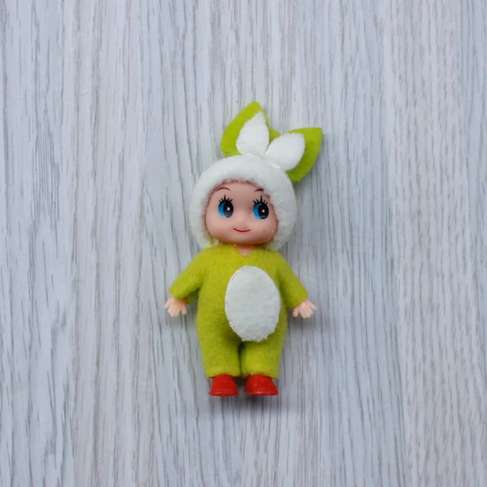 7cm Christmas Elf Baby Dolls | Miniature Dolls with Dummy & Movable Arms Legs | Dollhouse Accessories & Holiday Decorations