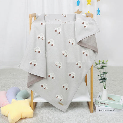 Baby Blanket Breathable Cotton Knit Swaddle Wrap – 100×80cm Newborn Receiving Blanket for Boys & Girls, Stroller & Nursery Quilt