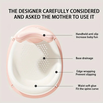 Real-time Temperature Silicone Baby Bathtub – Folding Non-Slip Infant Bath Bucket with Temperature Sensing for Safe Bathing