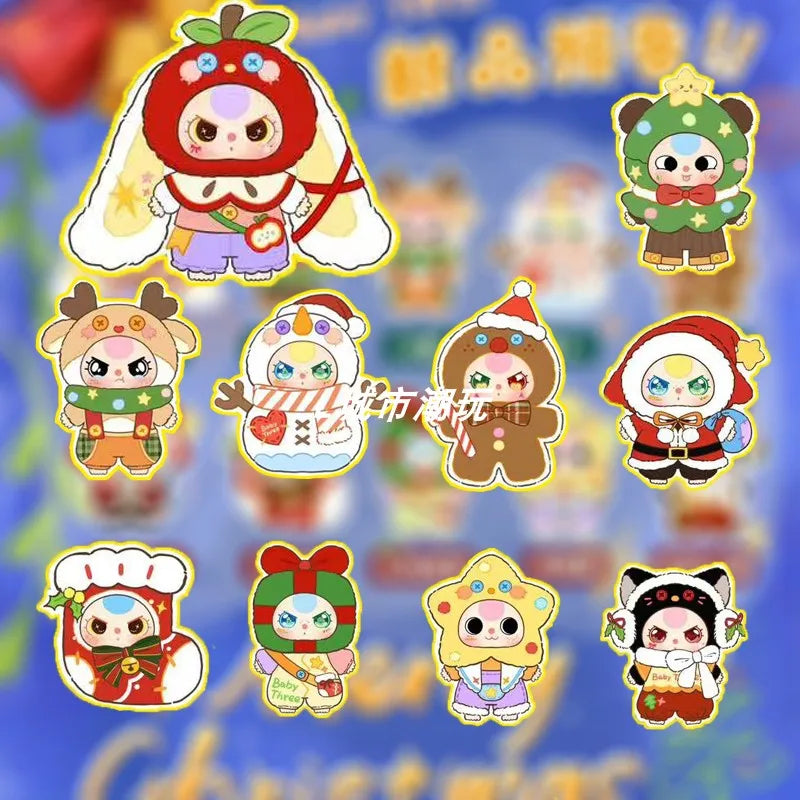 In Stock Baby Three 400% Christmas Limited Style Vinyl Doll Kawaii Doll Character Big Baby Collection Blind Box Cute Toys Gifts