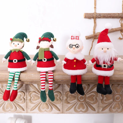 Christmas Hanging Plush Elf Dolls | Long-Legged Santa Claus Boy & Girl Ornaments | Holiday Party & New Year Decorations