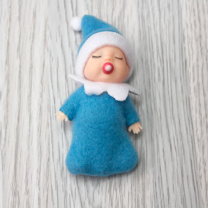 7cm Christmas Elf Baby Dolls | Miniature Dolls with Dummy & Movable Arms Legs | Dollhouse Accessories & Holiday Decorations
