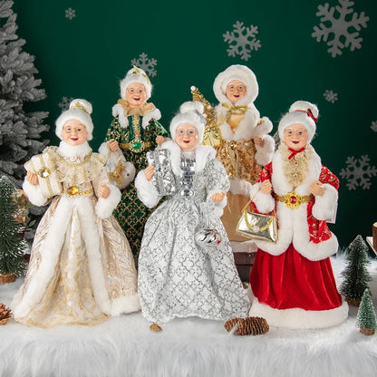 Christmas Decoration – Big Santa Claus Doll & Grandma Figurine | Holiday Room & Tree Décor Gift