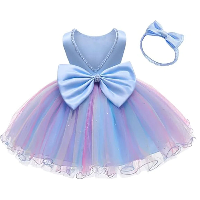 Baby Girls Christmas Princess Dress | Infant Christening & 1st Birthday Party Outfit | Newborn Wedding & Holiday Clothes