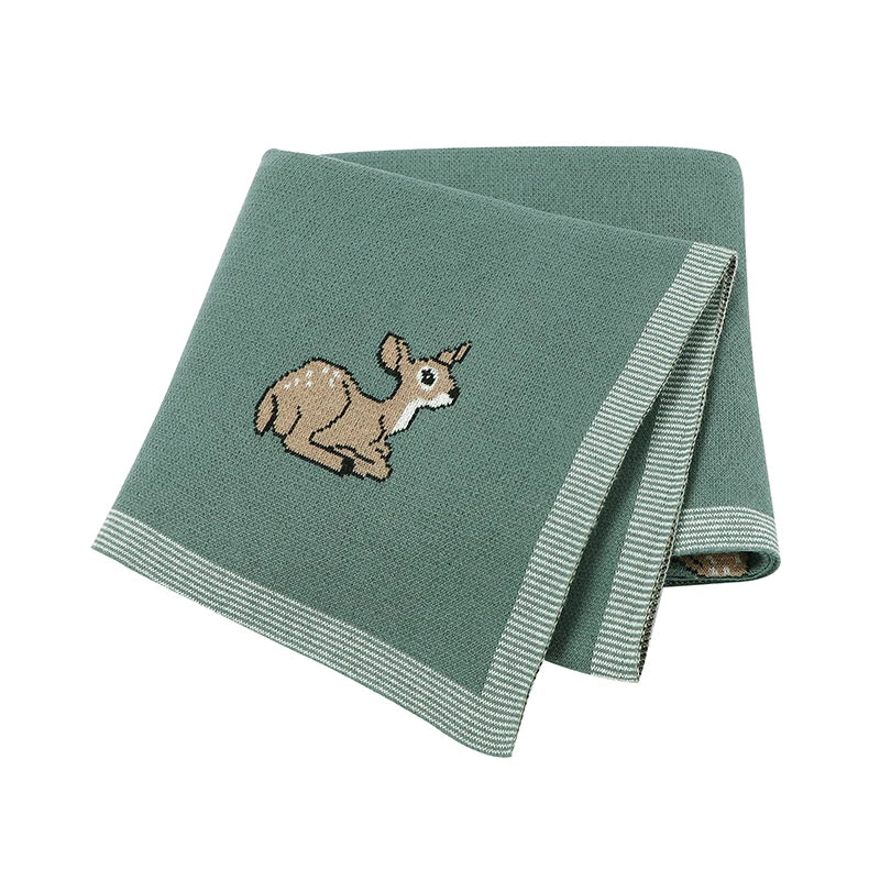 Baby Blanket Breathable Cotton Knit Swaddle Wrap – 100×80cm Newborn Receiving Blanket for Boys & Girls, Stroller & Nursery Quilt