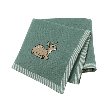 Baby Blanket Breathable Cotton Knit Swaddle Wrap – 100×80cm Newborn Receiving Blanket for Boys & Girls, Stroller & Nursery Quilt