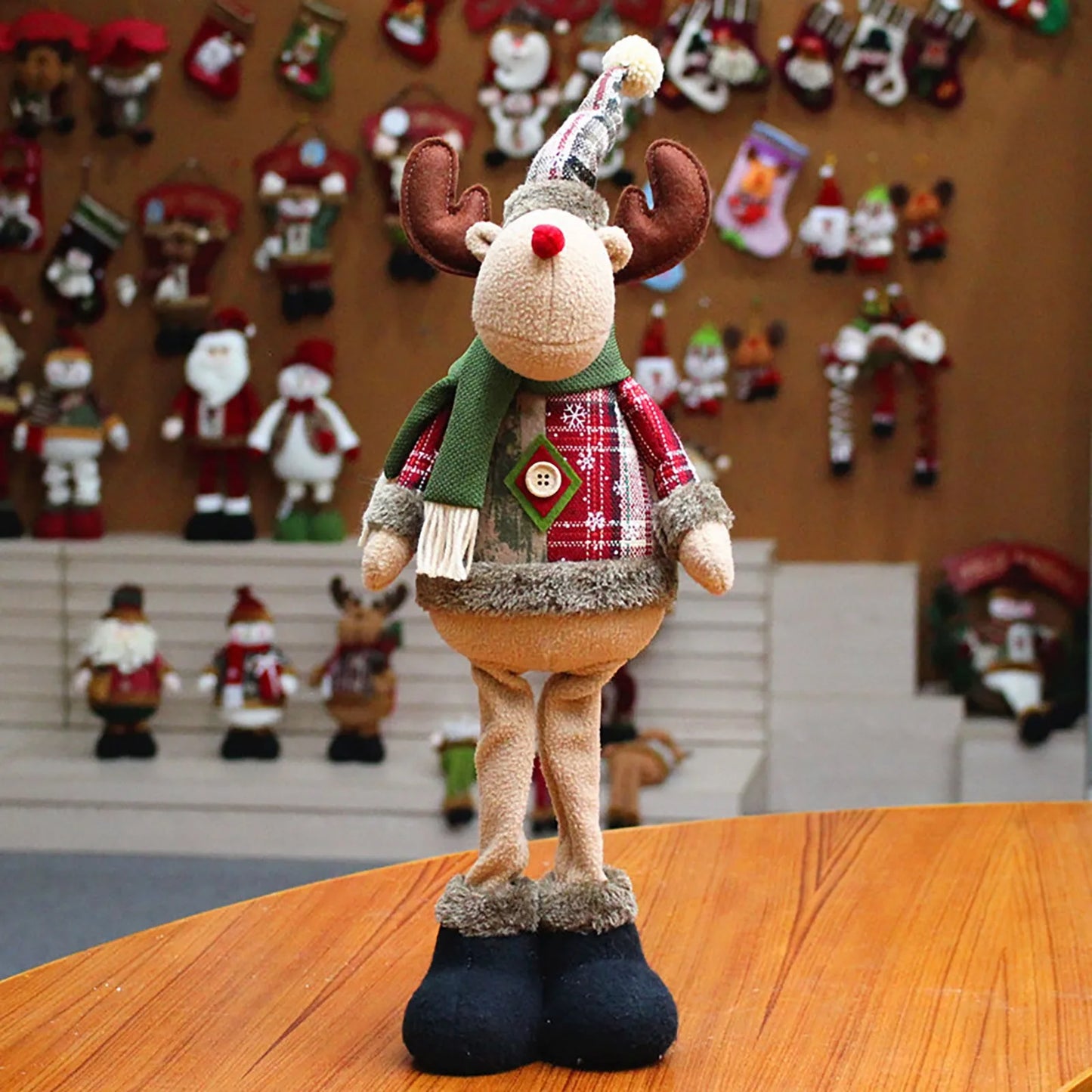 Christmas Decorative Dolls | Standing Santa Claus, Snowman & Reindeer Ornaments for Holiday Home & New Year Décor
