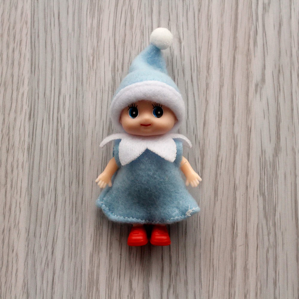 7cm Christmas Elf Baby Dolls | Miniature Dolls with Dummy & Movable Arms Legs | Dollhouse Accessories & Holiday Decorations