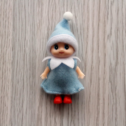 7cm Christmas Elf Baby Dolls | Miniature Dolls with Dummy & Movable Arms Legs | Dollhouse Accessories & Holiday Decorations