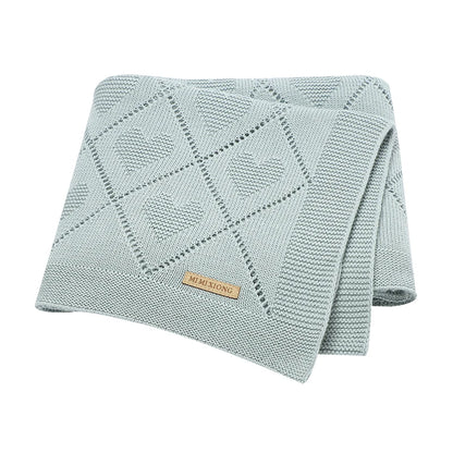 Super Soft Cotton Baby Blanket – Newborn Knit Swaddle Wrap for Stroller, Nursery & Sleeping (90×70cm)
